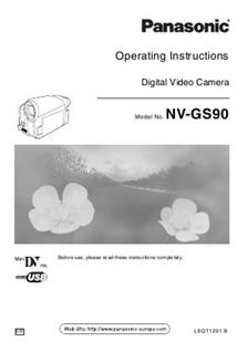 Panasonic NV GS 90 manual. Camera Instructions.